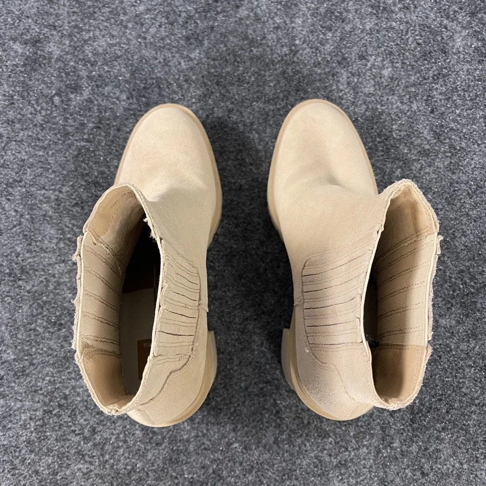 Dolce Vita Chelsea Boots Womens 10 Beige Suede Platform Lug Sole Block - Picture 7 of 10